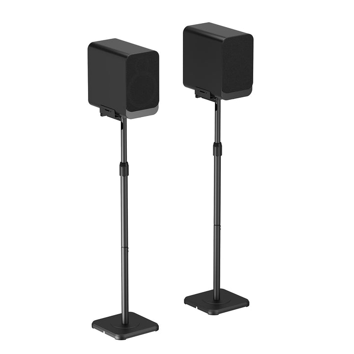 Juego de soportes de suelo para altavoces Maclean, universales, ajuste vertical y horizontal de +10° a -10°, máx. 5 kg, MC-916