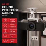 Soporte / colgador de techo para proyector Maclean, 54~320 mm, hasta 13,5 kg, rotación de 360 grados MC-200 W