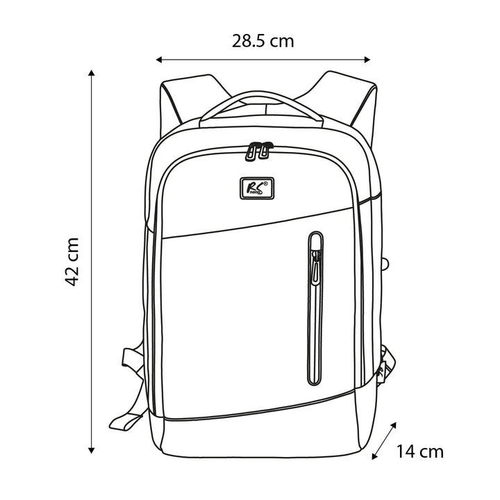 Mochila para portátil NanoRS, 15,6", negra, 42 x 28,5 x 14, impermeable RS204 B