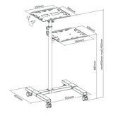 Mesita móvil para proyector/portátil Maclean, regulable, de acero, máx. 10 kg, MC-207