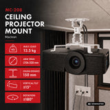 Soporte / colgador de techo para proyector Maclean, de acero, 180~310 mm, hasta 15 kg, MC-208 W