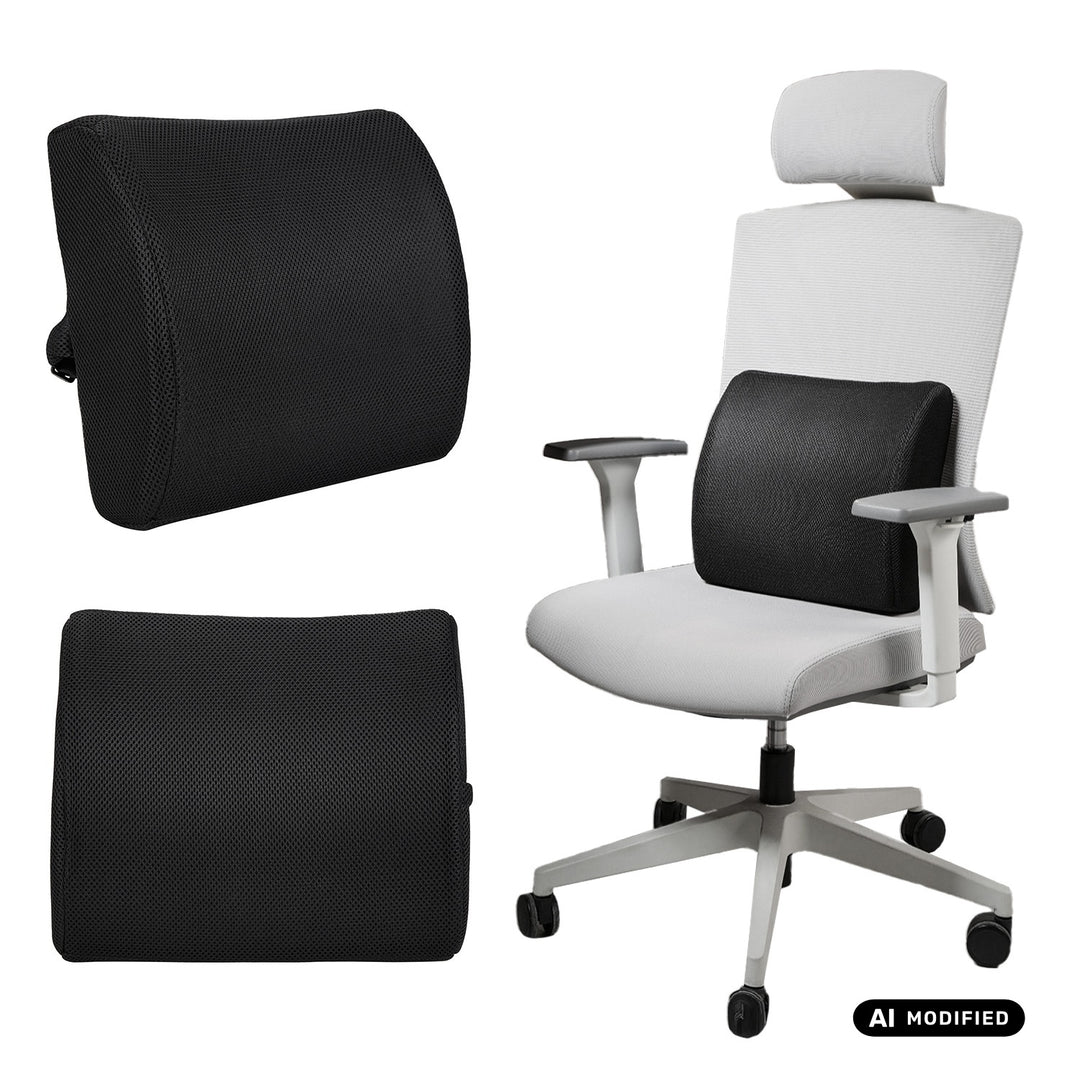 Cojín lumbar de espuma viscoelástica Promedix, 34 x 33 x 12 cm, densidad de la espuma: 50D, PR-216