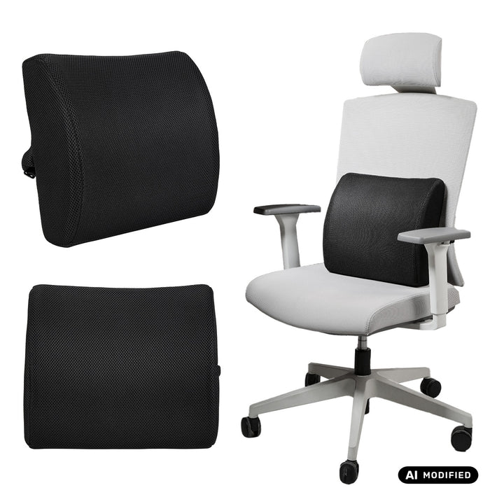 Cojín lumbar de espuma viscoelástica Promedix, 34 x 33 x 12 cm, densidad de la espuma: 50D, PR-216