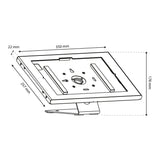 Soporte publicitario para tableta Maclean, con sistema de bloqueo, 12,4"-13", iPad Air/Pro, Samsung Tab S10+/S9+/S8+/S7+, 257 x 350 x 22 mm, MC-956 W