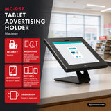 Soporte publicitario para tablet Maclean, con sistema de bloqueo, 10,9"-11", iPad Air/Pro, Samsung Tab A y S Series, 220 x 323 x 22 mm, MC-957 B