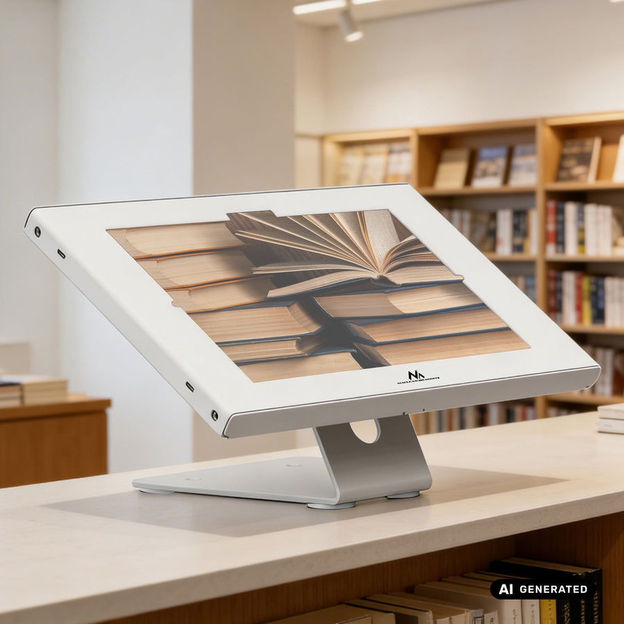 Soporte publicitario para tablet Maclean, con cierre de seguridad, 10,9"-11", iPad Air/Pro, Samsung Tab A y S Series, 220 x 323 x 22 mm, MC-957 W