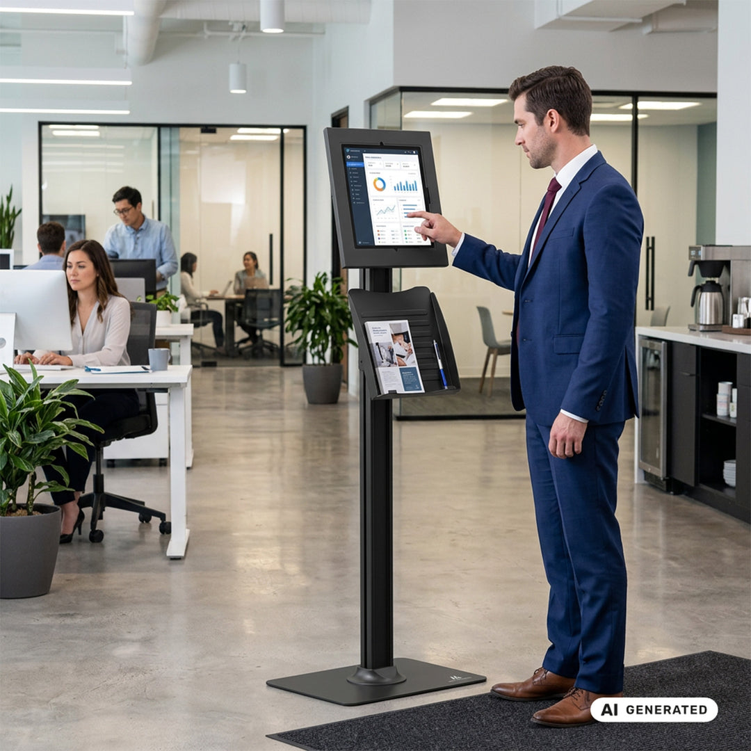 Soporte publicitario para tablet Maclean, con cierre de seguridad, 10,9"-11", iPad Air/Pro, Samsung Tab A y S Series, 220 x 323 x 22 mm, MC-960 B