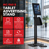 Soporte publicitario para tablet Maclean, con cierre de seguridad, 10,9"-11", iPad Air/Pro, Samsung Tab A y S Series, 220 x 323 x 22 mm, MC-960 B
