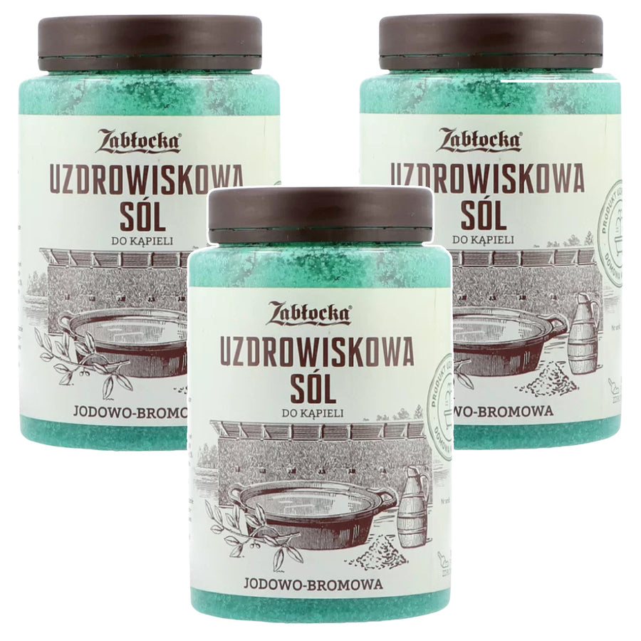 Sal termal Zabłocka, yodo-bromo, para baños, 1,2 kg - 3 unidades