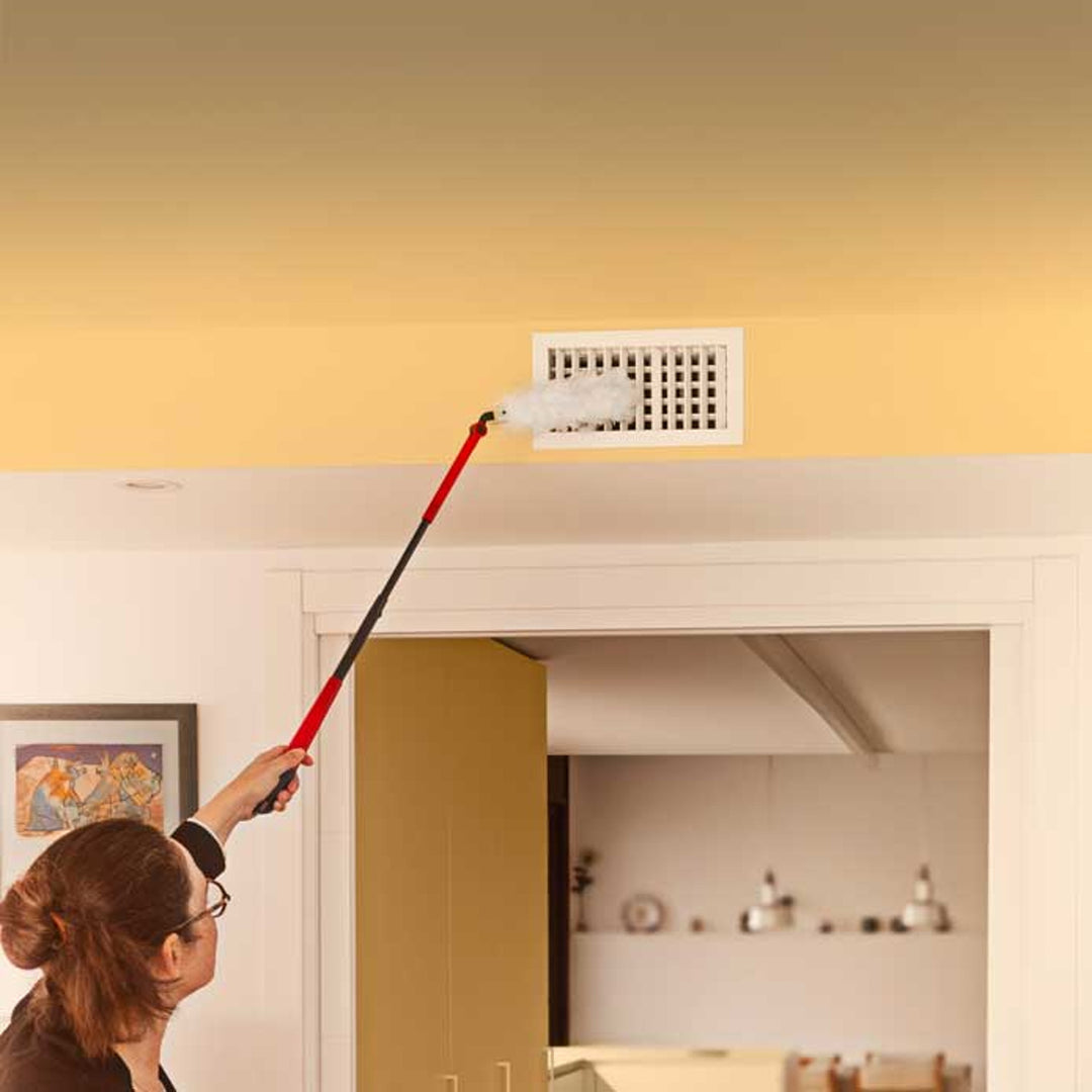 Plumero Vileda Flex&Catch, con mango largo, protección antideslizante, cabezal flexible + 10 recambios para el plumero
