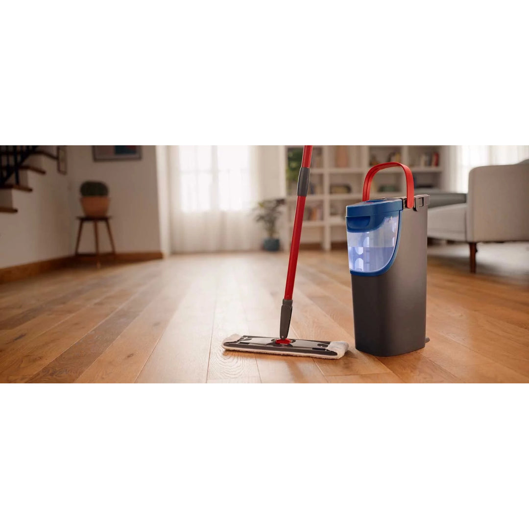 Fregona plana Vileda H2prO, separación del 100 % del agua limpia del agua sucia, dos depósitos, 2 fundas de microfibra, cabezal giratorio 360°, 175774