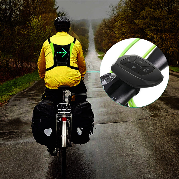 Mochila con señalizador LED, con mando a distancia, resistencia al agua: mando a distancia IPx5, mochila IPX2 + correas deportivas para el teléfono Maclean MC-445