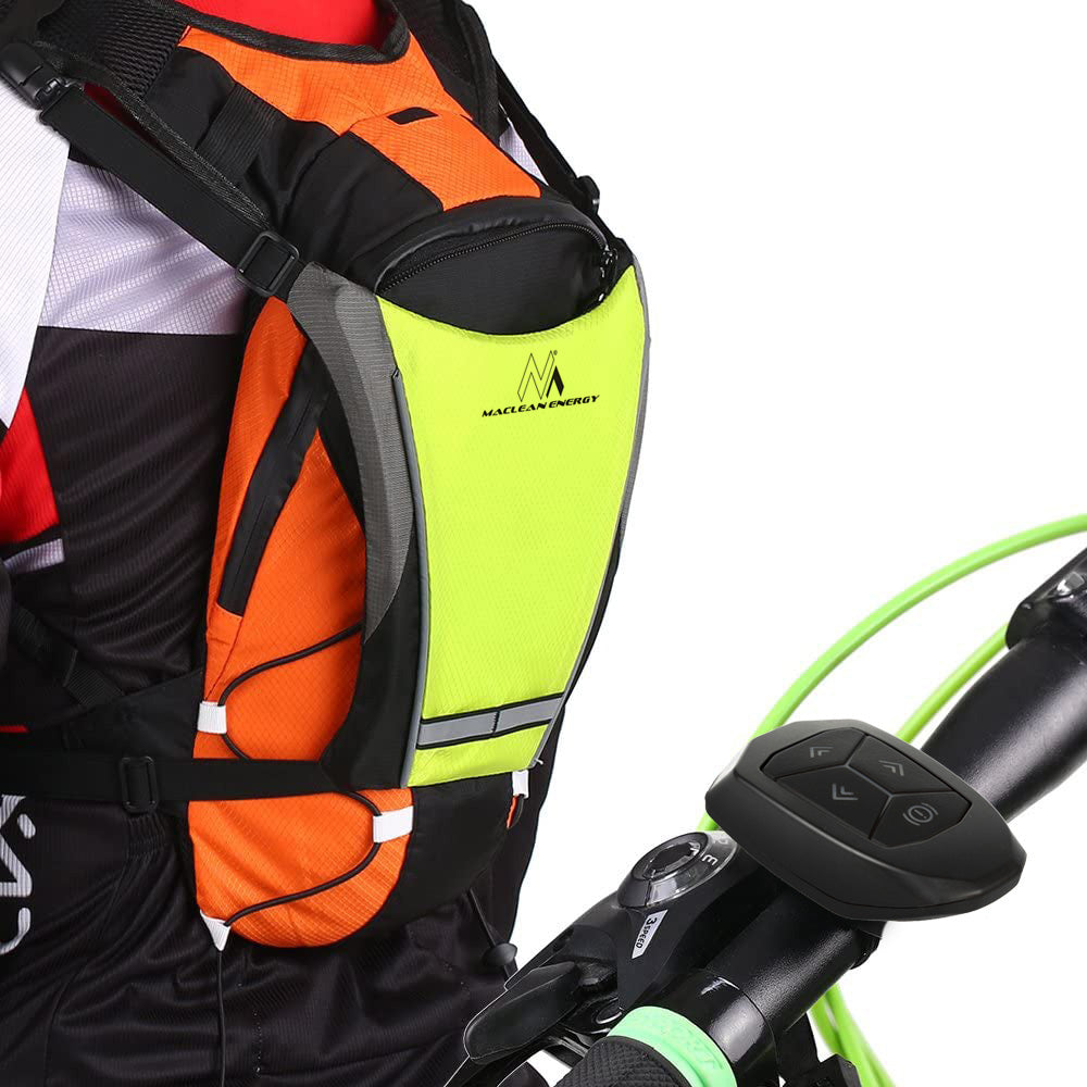 Mochila con señalizador LED, con mando a distancia, resistencia al agua: mando a distancia IPx5, mochila IPX2 + correas deportivas para el teléfono Maclean, universales, MC-446