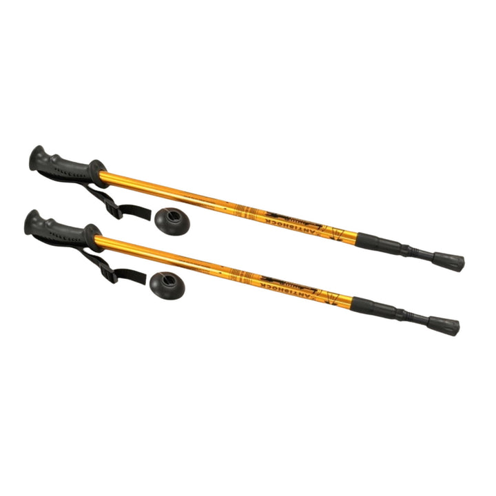 Bastones de aluminio para marcha nórdica 65-135 cm telescópicos dorados