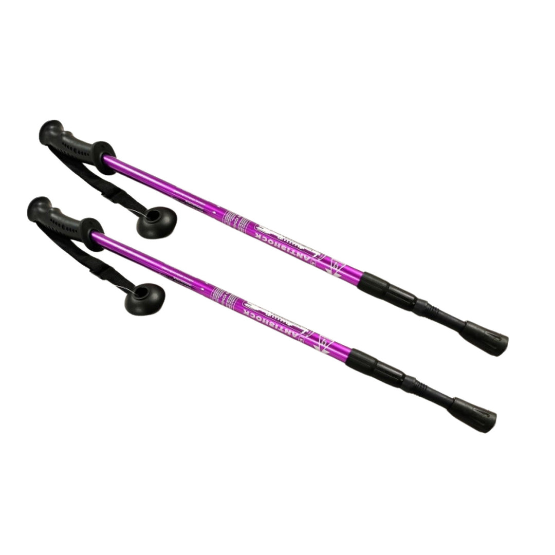 Bastones de aluminio para marcha nórdica 65-135 cm telescópicos morados