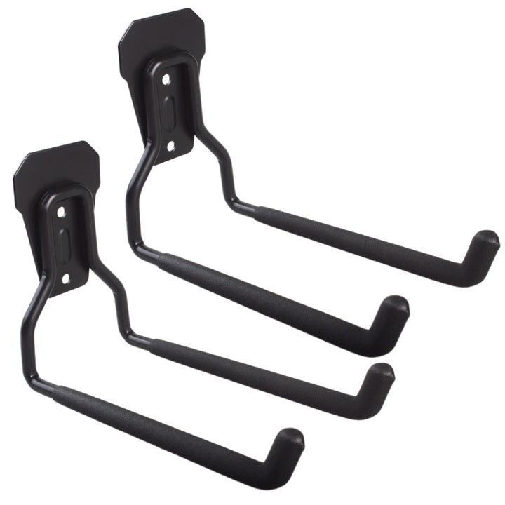 Soporte/colgador de pared Maclean, para neumáticos, herramientas de jardinería, escaleras, mangueras, bicicletas, de acero, carga máxima 35 kg, MC-440, 2 unidades.