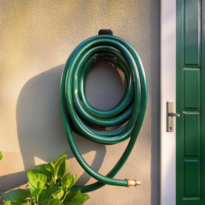 Soporte/colgador de pared Maclean, para neumáticos, herramientas de jardinería, escaleras, mangueras, bicicletas, de acero, carga máxima 35 kg, MC-440, 3 unidades.
