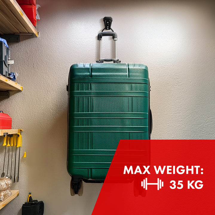 Soporte/colgador de pared Maclean, para neumáticos, herramientas de jardinería, escaleras, mangueras, bicicletas, de acero, carga máxima 35 kg, MC-440, 4 unidades.
