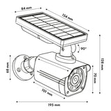 Cámara de seguridad solar falsa, LED parpadeante, sensor de movimiento, iluminación LED, pegatina de regalo, SOL1800S/B