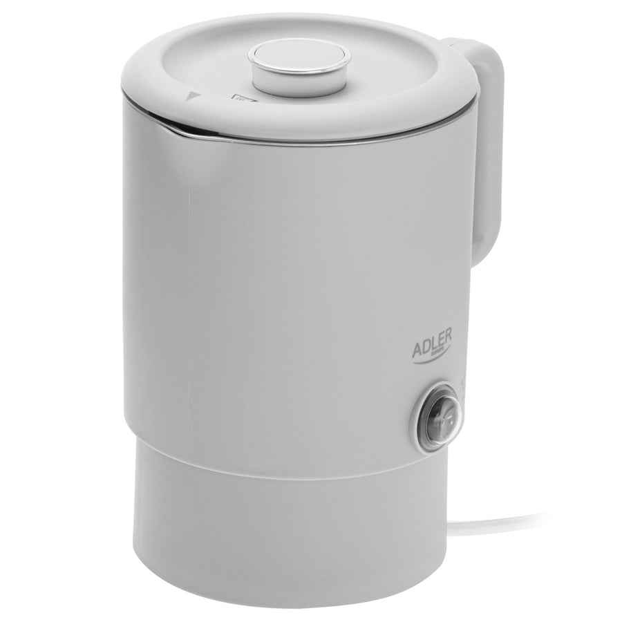 Hervidor eléctrico Adler, para viajes, doble pared, capacidad 0,8 l, potencia máx. 650 W, gris, AD 1388