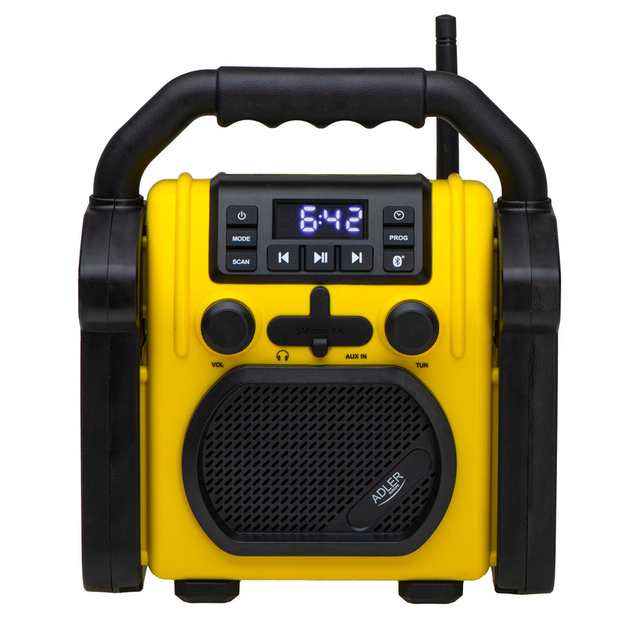 Radio para obras Adler, Bluetooth 5.1, IPX 54, potencia 10 W, AD 1911