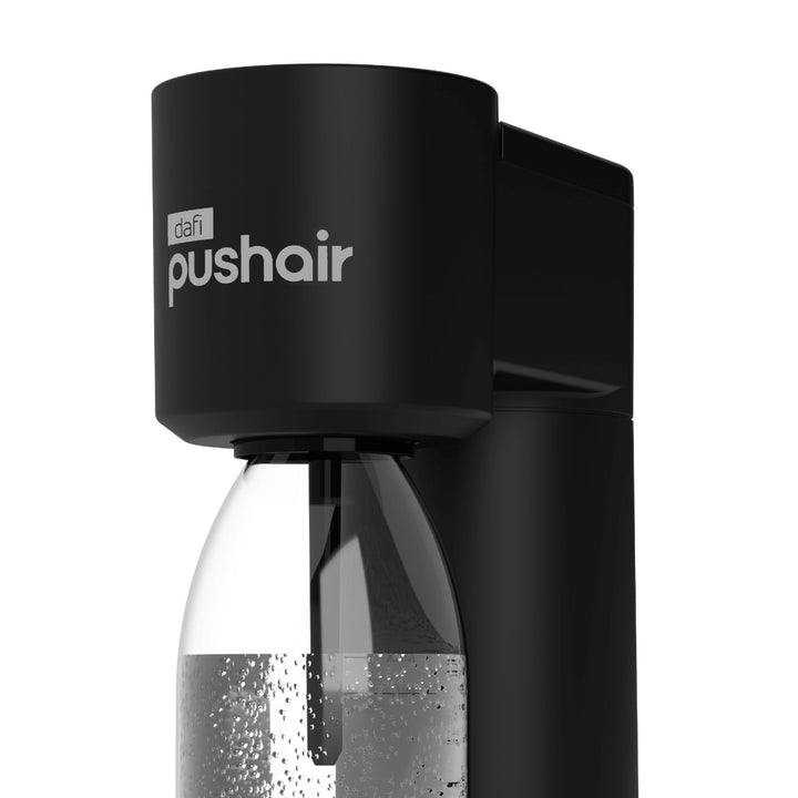 Sifón Dafi Push Air, color negro, incluye 2 botellas de 0,7 l y un cartucho de CO₂