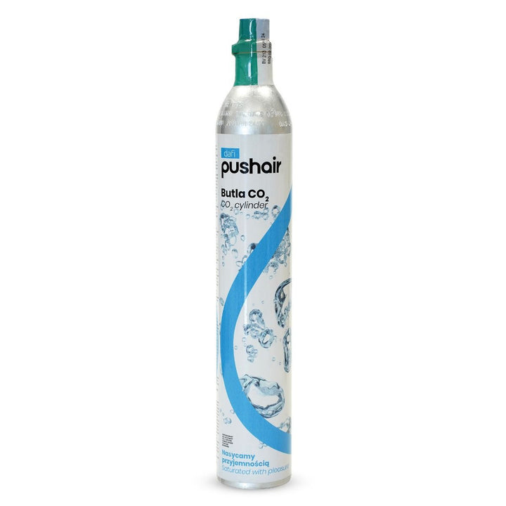 Sifón Dafi Push Air, color negro, incluye 2 botellas de 0,7 l y un cartucho de CO₂