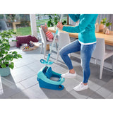 Set Profi de Leifheit, fregona y cubo con ruedas, escurrido con el pie, fácil de vaciar, capacidad de 8 l, recambio Micro duo, 55096