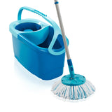 Set Clean Twist de Leifheit, mopa giratoria y cubo, mango de longitud ajustable, cubo de 6 litros de capacidad, recambio Micro duo, 52101