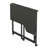 Mesa de trabajo plegable Maclean, negra, con ruedas, 100 x 65 cm, máx. 50 kg, en ángulo, forma de L, MC-1250 L/B