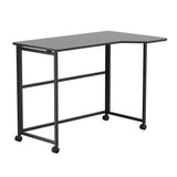 Mesa de trabajo plegable Maclean, negra, con ruedas, 100 x 65 cm, máx. 50 kg, en ángulo, forma de L, MC-1250 L/B