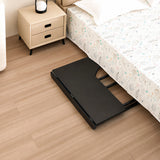 Mesa de trabajo plegable Maclean, negra, con ruedas, 100 x 65 cm, máx. 50 kg, en ángulo, forma de L, MC-1250 L/B