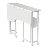 Escritorio/mesita plegable Maclean, blanco, con ruedas, 100 x 73 cm, máx. 50 kg, en ángulo, forma de L, MC-126 L/W