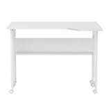 Escritorio/mesita plegable Maclean, blanco, con ruedas, 100 x 73 cm, máx. 50 kg, en ángulo, forma de L, MC-126 L/W