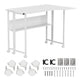 Escritorio/mesita plegable Maclean, blanco, con ruedas, 100 x 73 cm, máx. 50 kg, en ángulo, forma de L, MC-126 L/W