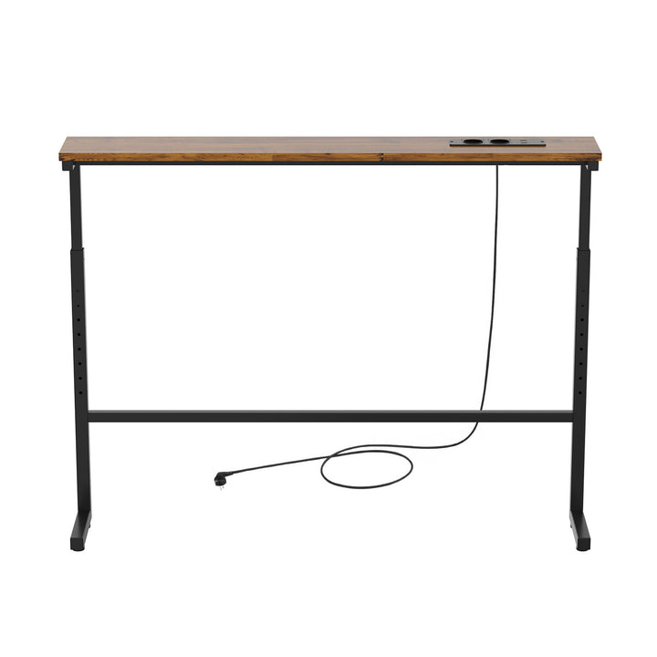 Consola/mesita con regladora de carga Maclean, negra con tablero rústico, altura regulable de 62 a 83 cm, peso máximo de 25 kg, cable de 2,5 m, MC-140 B