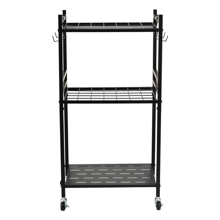 Soporte móvil / carrito para herramientas de jardín Maclean, negro, dimensiones 43 x 30 x 79 cm, máx. 20 kg, MC-138