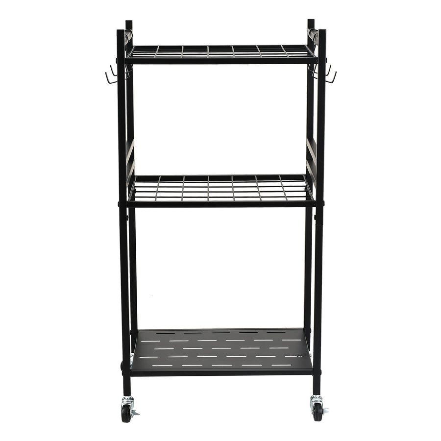 Soporte móvil / carrito para herramientas de jardín Maclean, negro, dimensiones 43 x 30 x 79 cm, máx. 20 kg, MC-138