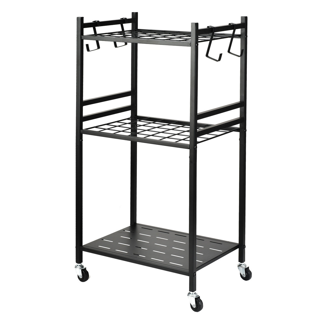 Soporte móvil / carrito para herramientas de jardín Maclean, negro, dimensiones 43 x 30 x 79 cm, máx. 20 kg, MC-138