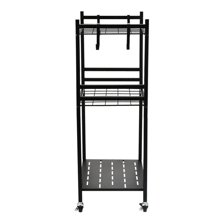 Soporte móvil / carrito para herramientas de jardín Maclean, negro, dimensiones 43 x 30 x 79 cm, máx. 20 kg, MC-138