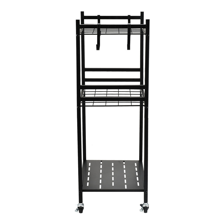 Soporte móvil / carrito para herramientas de jardín Maclean, negro, dimensiones 43 x 30 x 79 cm, máx. 20 kg, MC-138