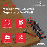 Organizador de pared / estante para herramientas Maclean, negro, dimensiones 40 x 14,5 x 4,6 cm, máx. 30 kg, MC-141