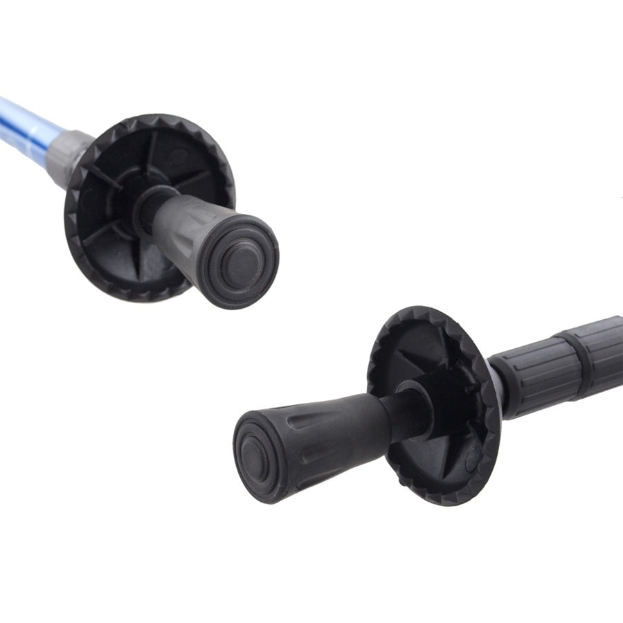 Bastones de aluminio para marcha nórdica, telescópicos, de 65 a 135 cm, color azul, 2 pares