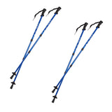 Bastones de aluminio para marcha nórdica, telescópicos, de 65 a 135 cm, color azul, 2 pares