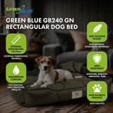 Cama para mascotas GreenBlue, verde, rectangular, dimensiones exteriores: 115 x 95 cm, interiores: 100 x 80 cm GB240 GN