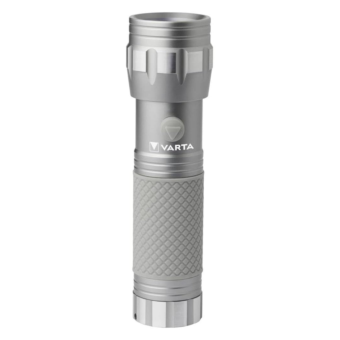 Linterna manual LED UV 15638 de aluminio, longitud de onda UV de 395-400 nm, tecnología Multi LED + pilas Varta incluidas