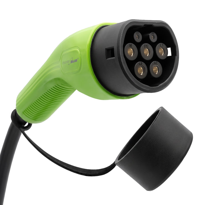 Cargador para vehículos eléctricos (EV) y híbridos enchufados (PHEV) GreenBlue, portátil, tipo 2, longitud del cable: 6,8 m, IP65, 11 kW, 220-380 V CA, 50/60 Hz, 16 A, trifásico, GB1100