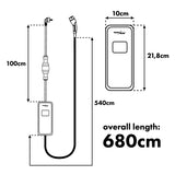 Cargador para vehículos eléctricos (EV) y híbridos enchufados (PHEV) GreenBlue, portátil, tipo 2, longitud del cable: 6,8 m, IP65, 11 kW, 220-380 V CA, 50/60 Hz, 16 A, trifásico, GB1100
