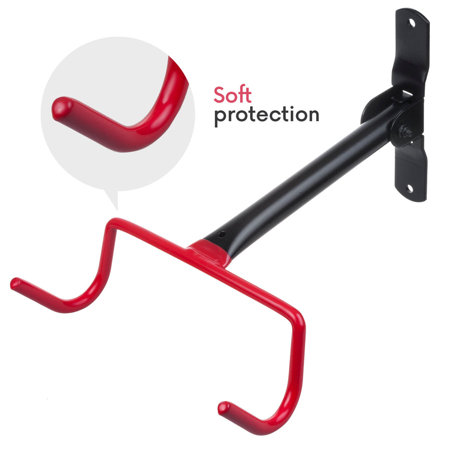 Soporte o colgador de pared para bicicletas Maclean, horizontal, acero, carga máxima de 30 kg, MC-430, 3 unidades