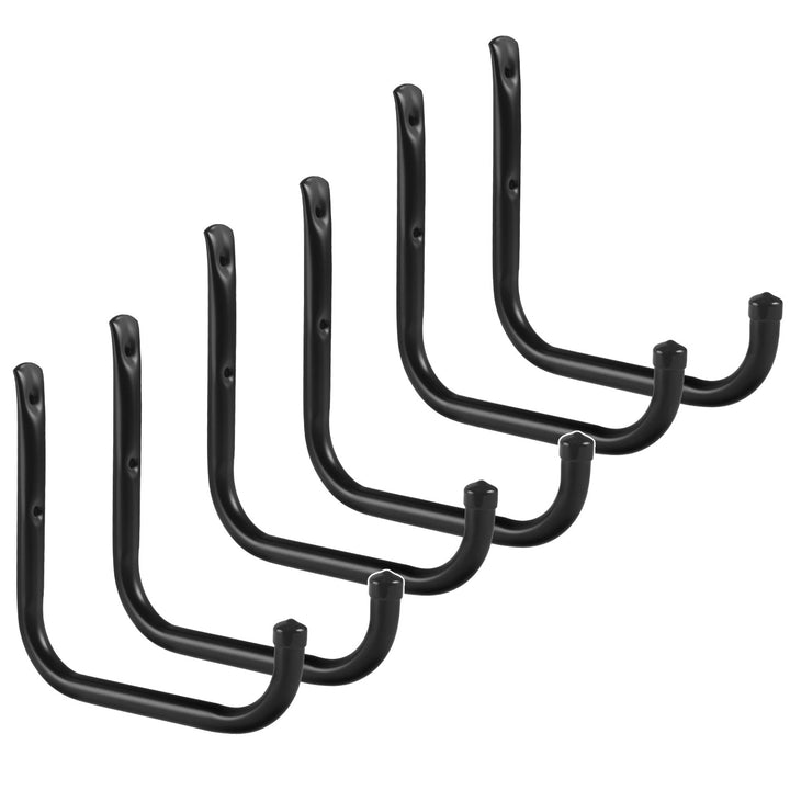 Juego de 6 soportes de pared Maclean, para neumáticos, ruedas, escaleras, bicicletas, de acero, carga máxima de 22 kg por soporte, MC-487